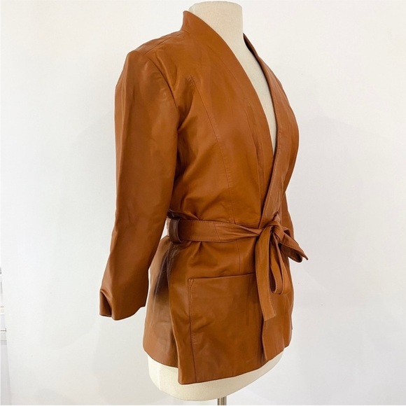 Just Female Anthropologie beautiful genuine lamb leather kimono style jacket NEW - Picture 3 of 14